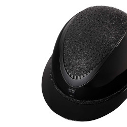 Casque Luxe avec large visière et strass homologué EN 1384-2023 Equestro Noir / noir