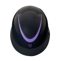 Casque sangle en similicuir poli homologué EN 1384-2023 Equestro Marine / violet Bleu Casque sangle en similicuir poli homologué EN 1384-2023 Equestro Marine / violet Bleu