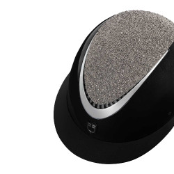 Casque Star avec large visière et strass homologué EN 1384-2023 Equestro Noir / argent