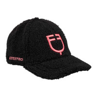 Casquette Equestro unisexe avec insert en mesh Noir / corail soleil