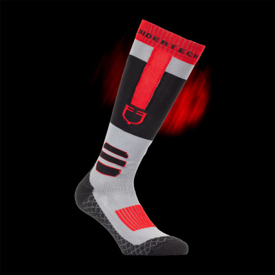 Chaussettes Equestro unisexes Ridertech Noir / gris / rouge