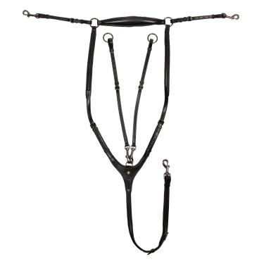 Collier de chasse et martingale en cuir amovible Equestro Collier de chasse et martingale en cuir amovible Equestro