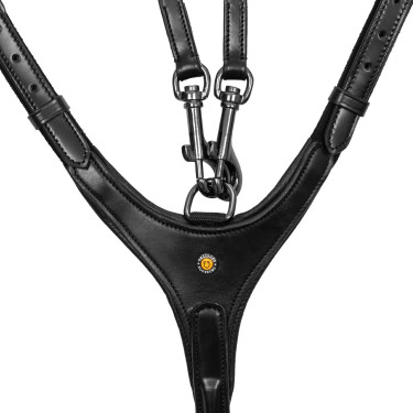 Collier de chasse et martingale en cuir amovible Equestro Collier de chasse et martingale en cuir amovible Equestro