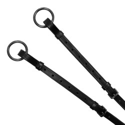 Collier de chasse et martingale en cuir amovible Equestro Noir