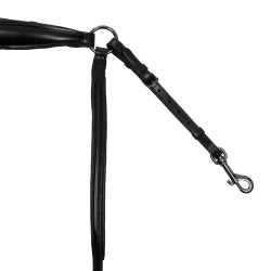 Collier de chasse et martingale en cuir amovible Equestro Noir