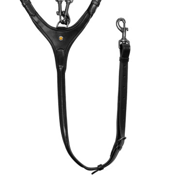 Collier de chasse et martingale en cuir amovible Equestro Collier de chasse et martingale en cuir amovible Equestro