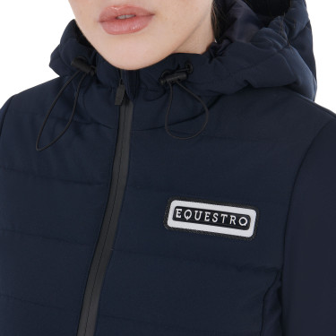 Doudoune à capuche Equestro femme en mélange technique Marine blazer Bleu marine