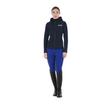 Doudoune à capuche Equestro femme en mélange technique Marine blazer Bleu marine