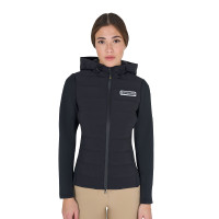 Doudoune à capuche Equestro femme en mélange technique Noir