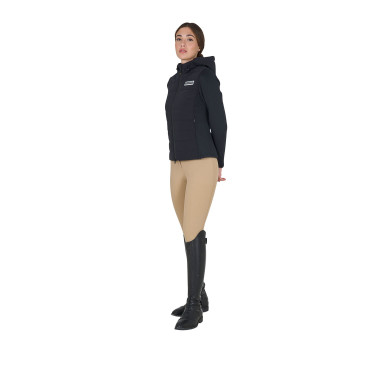 Doudoune à capuche Equestro femme en mélange technique Doudoune à capuche Equestro femme en mélange technique