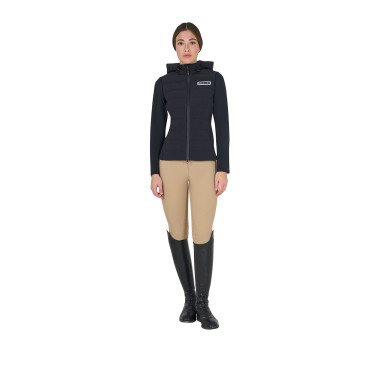 Doudoune à capuche Equestro femme en mélange technique Doudoune à capuche Equestro femme en mélange technique