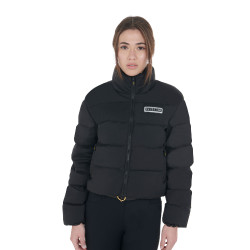 Doudoune courte femme en tissu stretch Equestro Noir