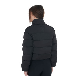 Doudoune courte femme en tissu stretch Equestro Noir Doudoune courte femme en tissu stretch Equestro Noir