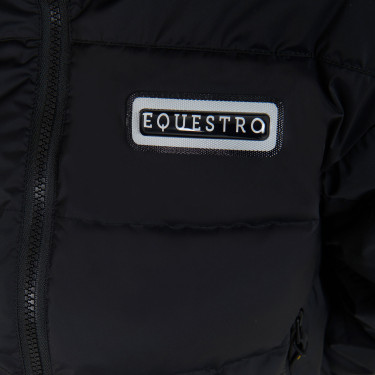 Doudoune courte femme en tissu stretch Equestro Noir Doudoune courte femme en tissu stretch Equestro Noir
