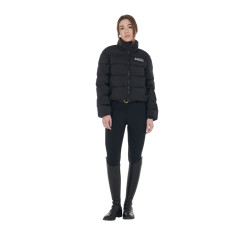 Doudoune courte femme en tissu stretch Equestro Noir Doudoune courte femme en tissu stretch Equestro Noir