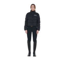 Doudoune courte femme en tissu stretch Equestro Noir Doudoune courte femme en tissu stretch Equestro Noir