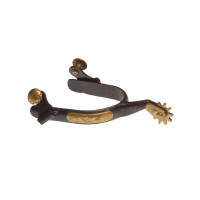 Éperons Lakota noir avec décor en laiton