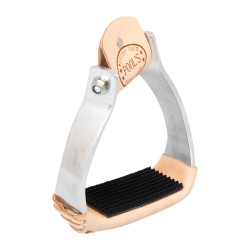 Étriers Barrel Pool's avec marchepied revêtu de cuir Étriers Barrel Pool's avec marchepied revêtu de cuir