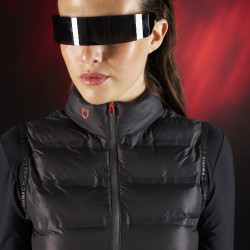 Gilet femme Equestro Ridertechnology avec coutures thermosoudées Noir Gilet femme Equestro Ridertechnology avec coutures thermosoudées Noir