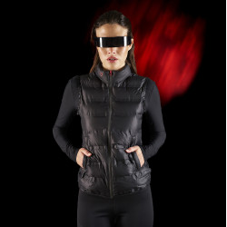 Gilet femme Equestro Ridertechnology avec coutures thermosoudées Noir Gilet femme Equestro Ridertechnology avec coutures thermosoudées Noir