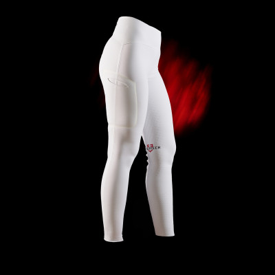 Legging Equestro taille haute femme Ridertechnology full grip Blanc