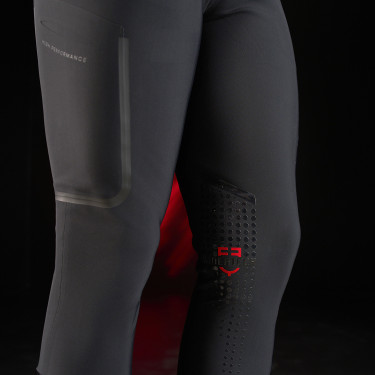 Pantalon Equestro slim fit homme Ridertechnology avec coutures thermosoudée Noir