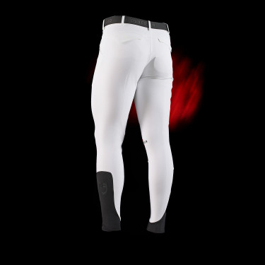 Pantalon Equestro slim fit homme Ridertechnology avec coutures thermosoudée Blanc