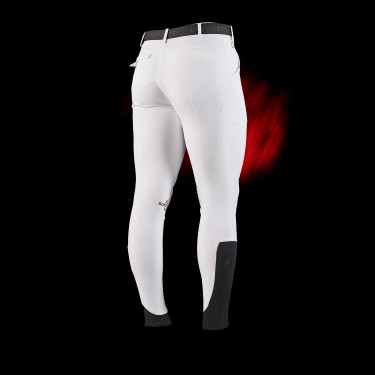 Pantalon Equestro slim fit homme Ridertechnology avec coutures thermosoudée Blanc