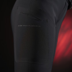 Pantalon slim fit femme Equestro Ridertechnology avec coutures thermosoudées Noir