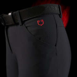 Pantalon slim fit femme Equestro Ridertechnology avec coutures thermosoudées Noir