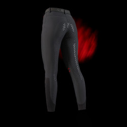 Pantalon slim fit femme Equestro Ridertechnology full grip Noir Pantalon slim fit femme Equestro Ridertechnology full grip Noir