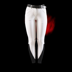 Pantalon slim fit femme Equestro Ridertechnology full grip Blanc Pantalon slim fit femme Equestro Ridertechnology full grip Blanc