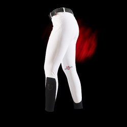 Pantalon slim fit femme Equestro Ridertechnology full grip Blanc Pantalon slim fit femme Equestro Ridertechnology full grip Blanc