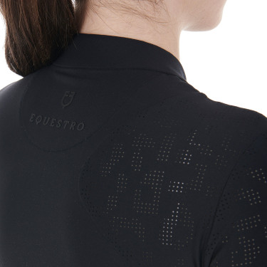 Polo d'entraînement femme en tissu stretch Equestro Polo d'entraînement femme en tissu stretch Equestro