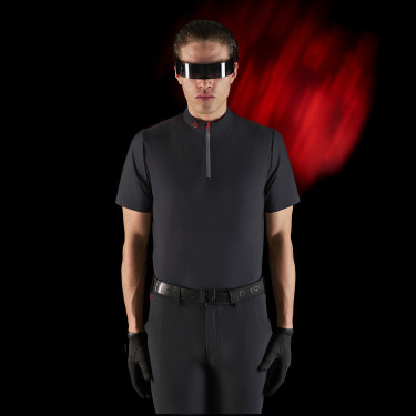 Polo d'entraînement homme Equestro Ridertechnology à manches courtes et zip Polo d'entraînement homme Equestro Ridertechnology à manches courtes et zip