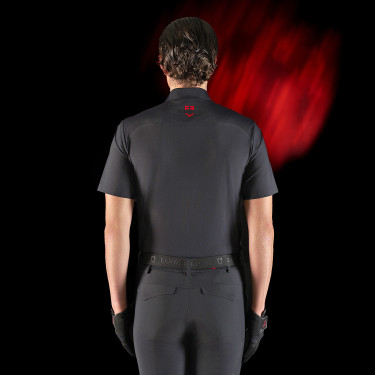 Polo d'entraînement homme Equestro Ridertechnology à manches courtes et zip Polo d'entraînement homme Equestro Ridertechnology à manches courtes et zip