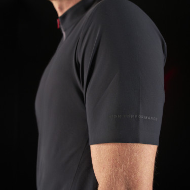 Polo d'entraînement homme Equestro Ridertechnology à manches courtes et zip Polo d'entraînement homme Equestro Ridertechnology à manches courtes et zip