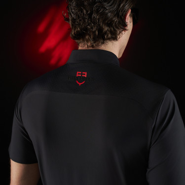 Polo d'entraînement homme Equestro Ridertechnology à manches courtes et zip Polo d'entraînement homme Equestro Ridertechnology à manches courtes et zip