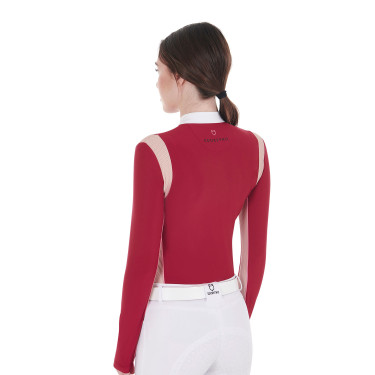 Polo de concours femme avec inserts en mesh Equestro Polo de concours femme avec inserts en mesh Equestro