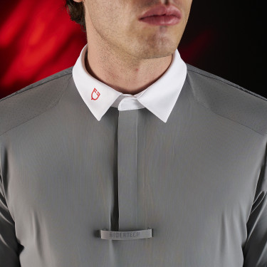 Polo de concours homme Equestro Ridertechnology à manches courtes et boutons Polo de concours homme Equestro Ridertechnology à manches courtes et boutons
