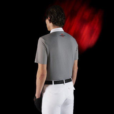 Polo de concours homme Equestro Ridertechnology à manches courtes et boutons Polo de concours homme Equestro Ridertechnology à manches courtes et boutons
