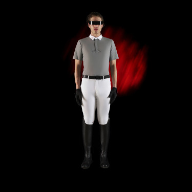 Polo de concours homme Equestro Ridertechnology à manches courtes et boutons Polo de concours homme Equestro Ridertechnology à manches courtes et boutons
