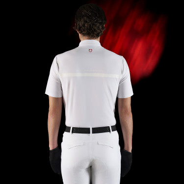 Polo de concours homme Equestro Ridertechnology à manches courtes et zip Polo de concours homme Equestro Ridertechnology à manches courtes et zip