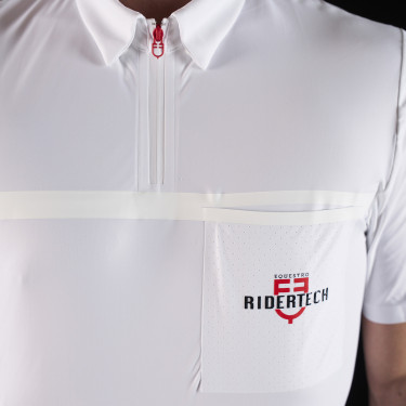 Polo de concours homme Equestro Ridertechnology à manches courtes et zip Polo de concours homme Equestro Ridertechnology à manches courtes et zip