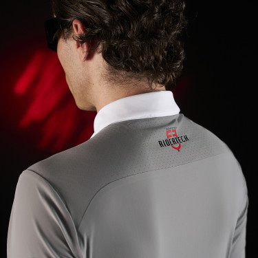 Polo de concours homme Equestro Ridertechnology à manches longues et boutons Polo de concours homme Equestro Ridertechnology à manches longues et boutons