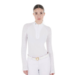 Polo dec concours slim fit femme avec inserts en mesh Equestro