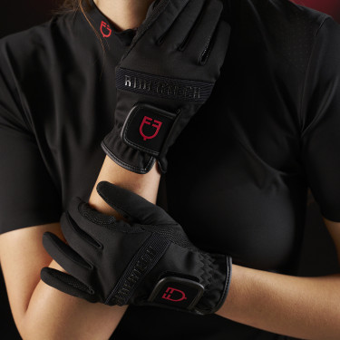 Polo femme Equestro Ridertechnology à manches courtes et zip Polo femme Equestro Ridertechnology à manches courtes et zip