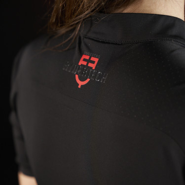 Polo femme Equestro Ridertechnology à manches courtes et zip Polo femme Equestro Ridertechnology à manches courtes et zip