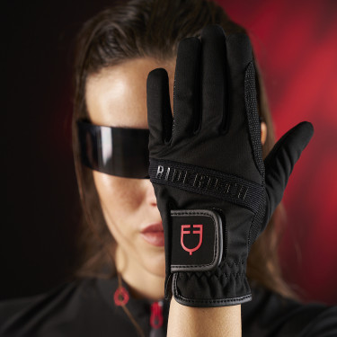 Polo femme Equestro Ridertechnology à manches courtes et zip Polo femme Equestro Ridertechnology à manches courtes et zip