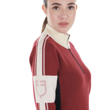 Pull col montant Equestro femme avec fermeture éclair Pull col montant Equestro femme avec fermeture éclair
